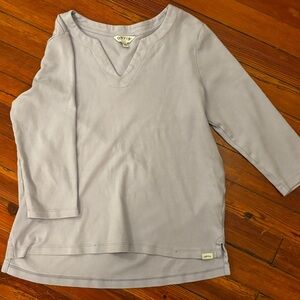Orvis Women's Lavender V-Neck Cotton Blouse Size Small